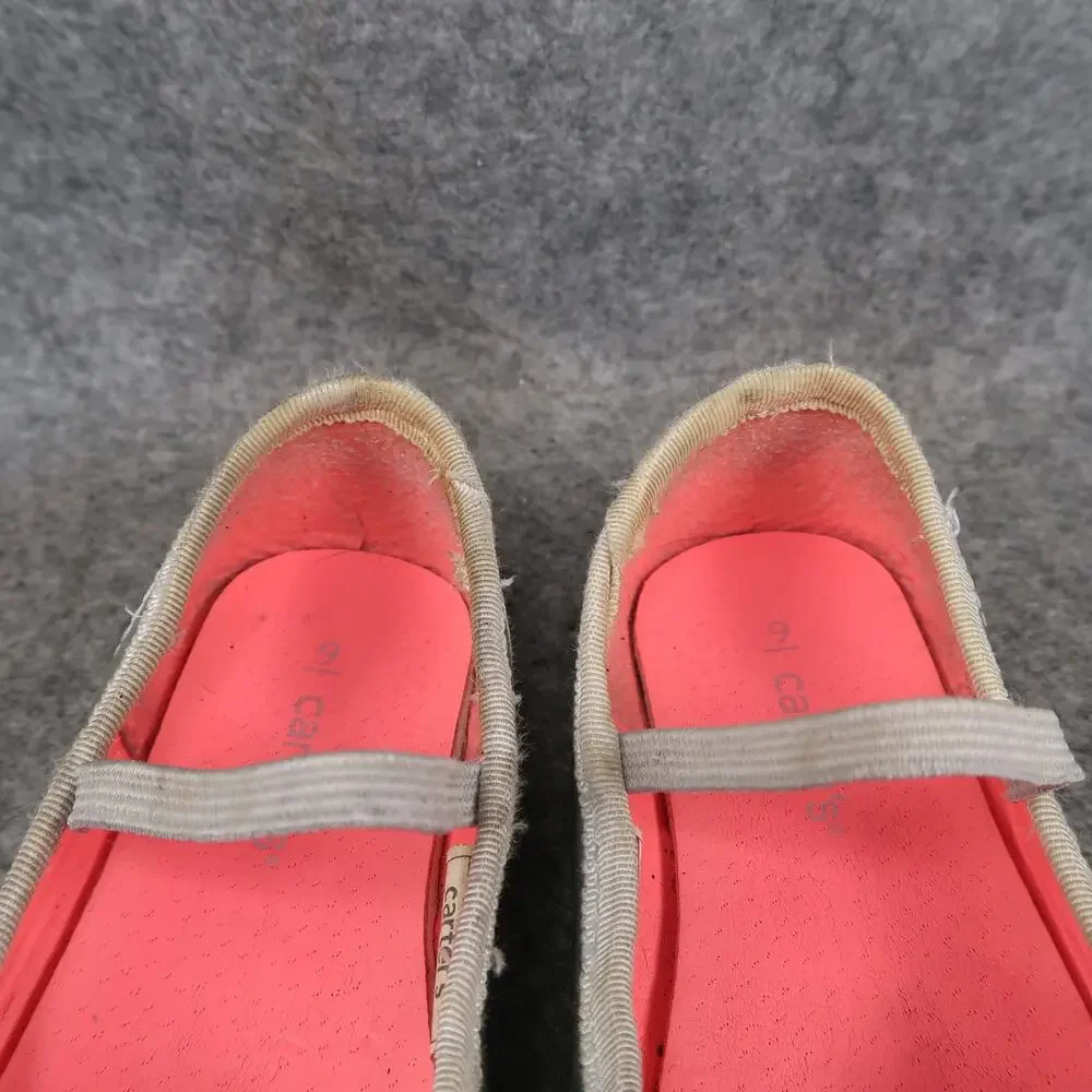Carters Shoes Kids Toddler 9 Ballet Flats Mary Jane Elastic Strap Metallic Girls